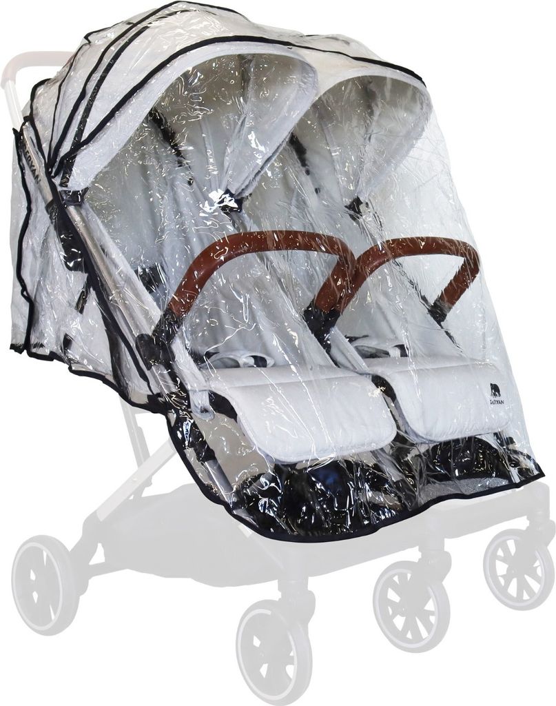 Deryan Rolo X2 Regenschutz für Doppelbuggy - Premium Regenabdeckung Kooper x2