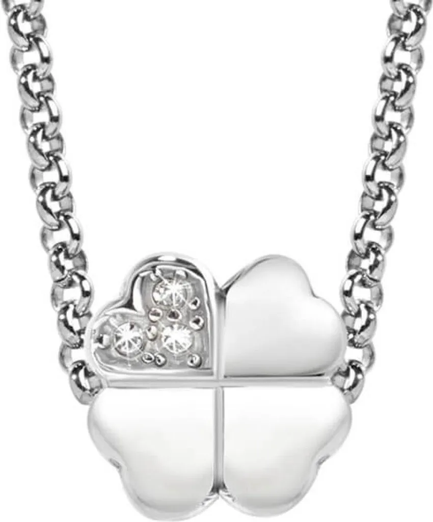 Collier Goutte Bijou SCZ669 en acier inoxydable - Éclat argenté fixe