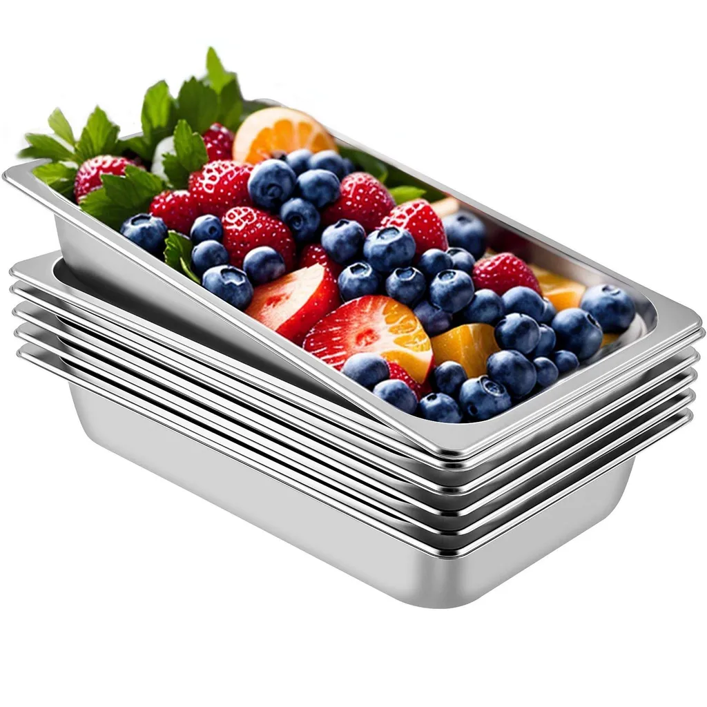 Plat de Four Inox Anti-bourrage 13L Profond pour Table à Vapeur
