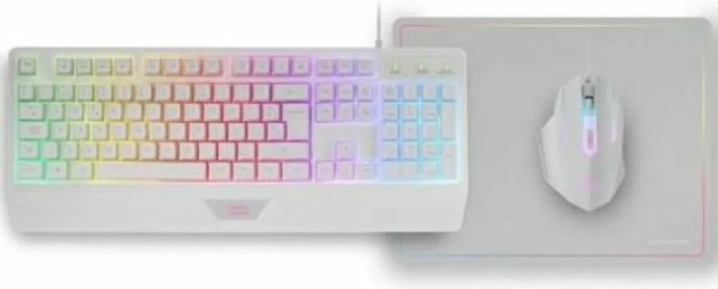 Clavier Gaming pour Setup Blanc Mars Gaming MCP124W USB QWERTY LED RGB