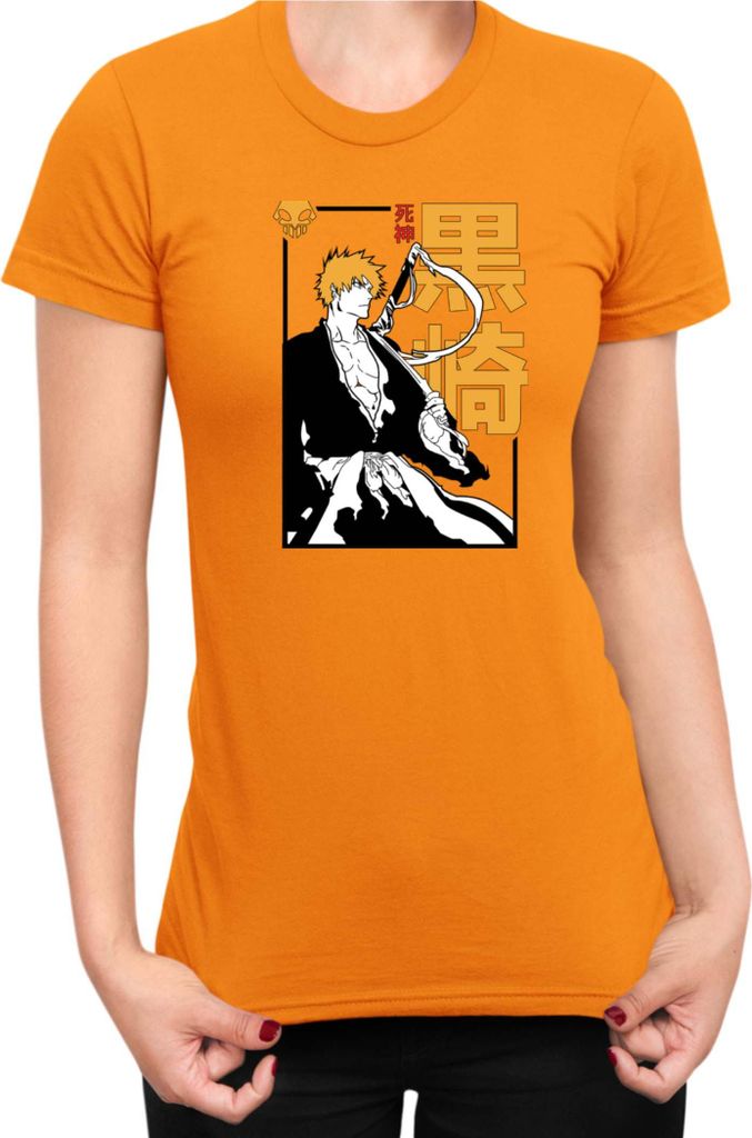 Damen T-Shirt Manga Japan Anime Comics Animation Bleach 005, Lady XS / Orange
