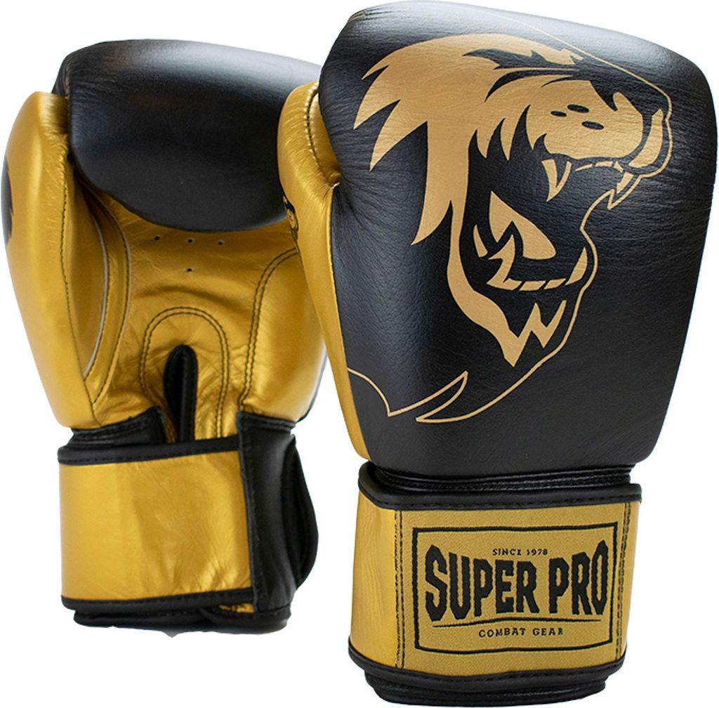 Super Pro Boxhandschuhe "Undisputed", XS, Schwarz-Gold
