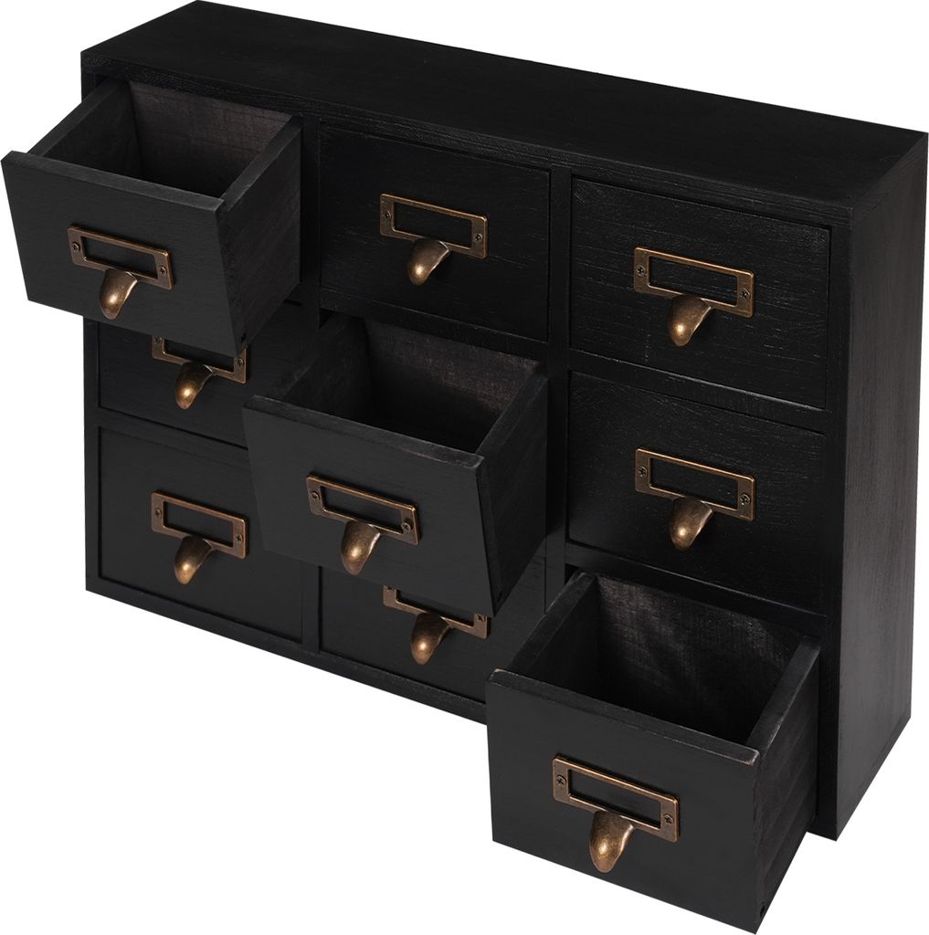 9 Schubladen Truhen und Schränke Aufbewahrungsbox Schwarz Schreibtisch Schublade Organizer