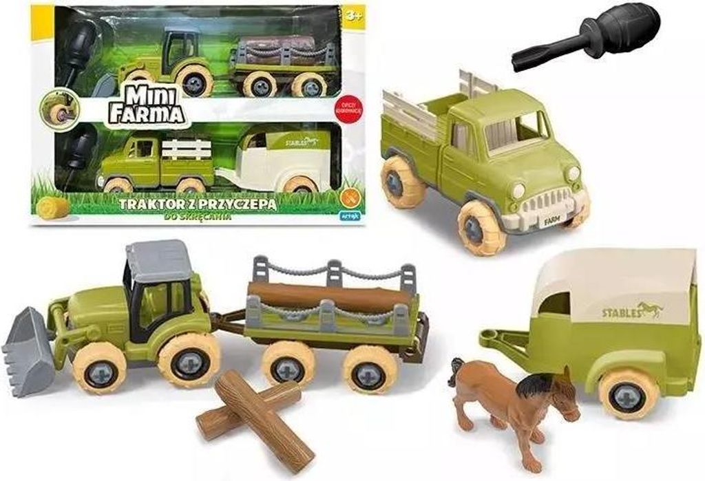 Mini tracteur agricole avec remorque pivotante Image du produit 