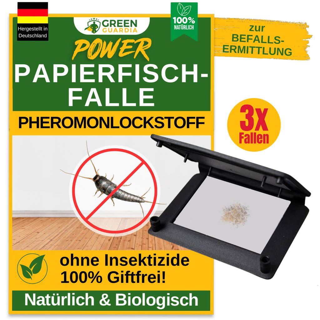 Papierfische Klebefalle mit Pheromon-Lockstoff - 3x Fallen Produktbild 