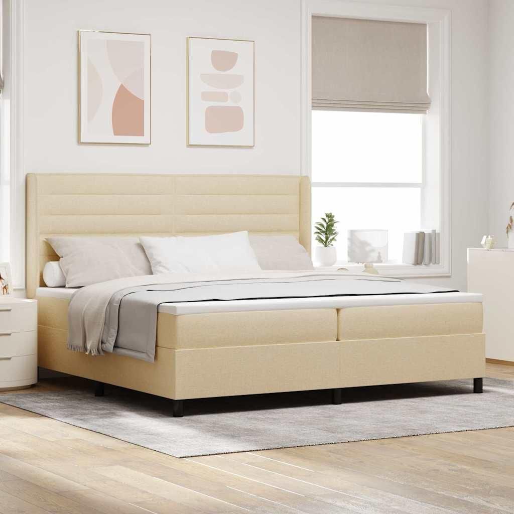 Maison Exclusive - Boxspringbett mit Matratze Creme 200 x 200 cm Stoff