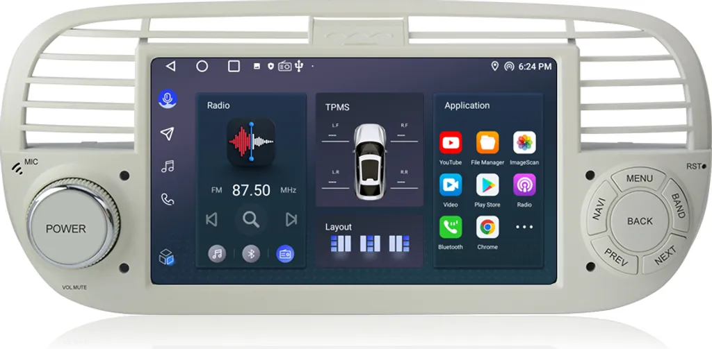 Sistema Android 13 Fiat 500 2+64GB DSP Wireless Carplay DAB+