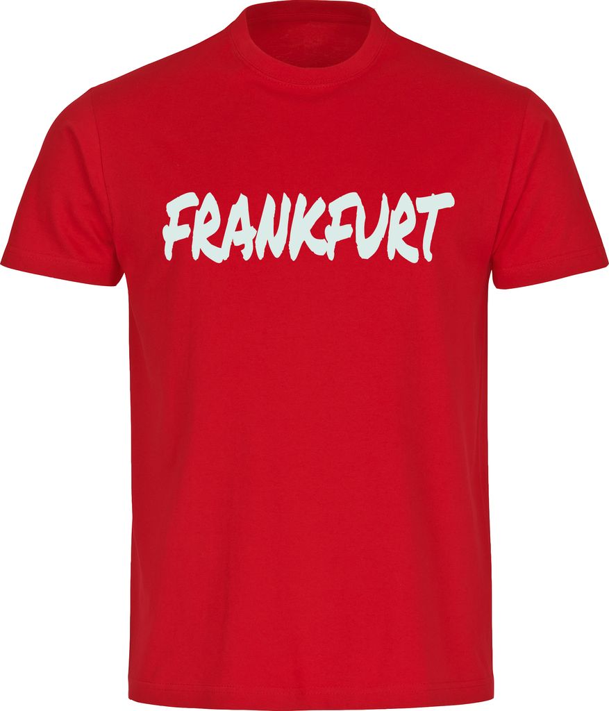 multifanshop Kinder T-Shirt - Frankfurt - Textmarker, rot, Größe 176