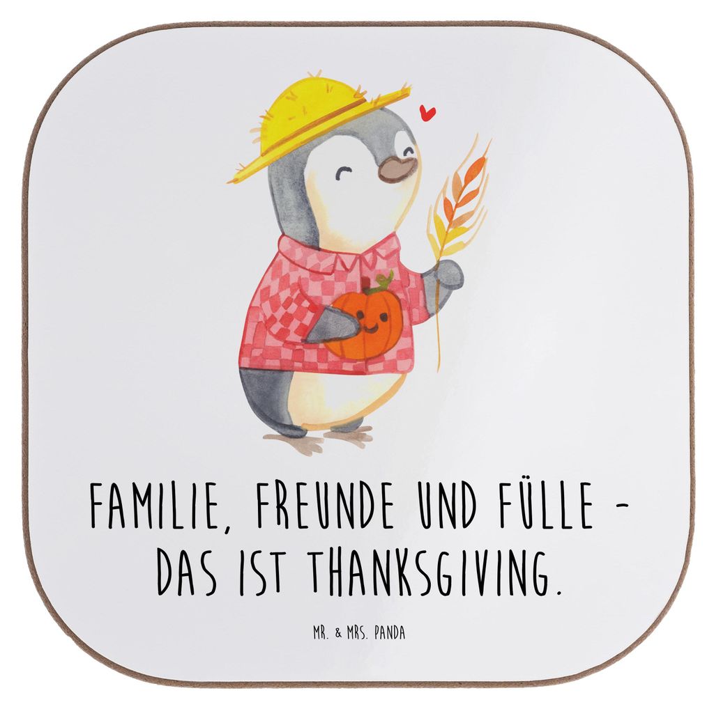 Mr. & Mrs. Panda Untersetzer für Gläser Erntedankfest Freunde & Fülle - Weiß - Geschenk, Geschenke, Familienfeste, Tischuntersetzer, Familie, F...