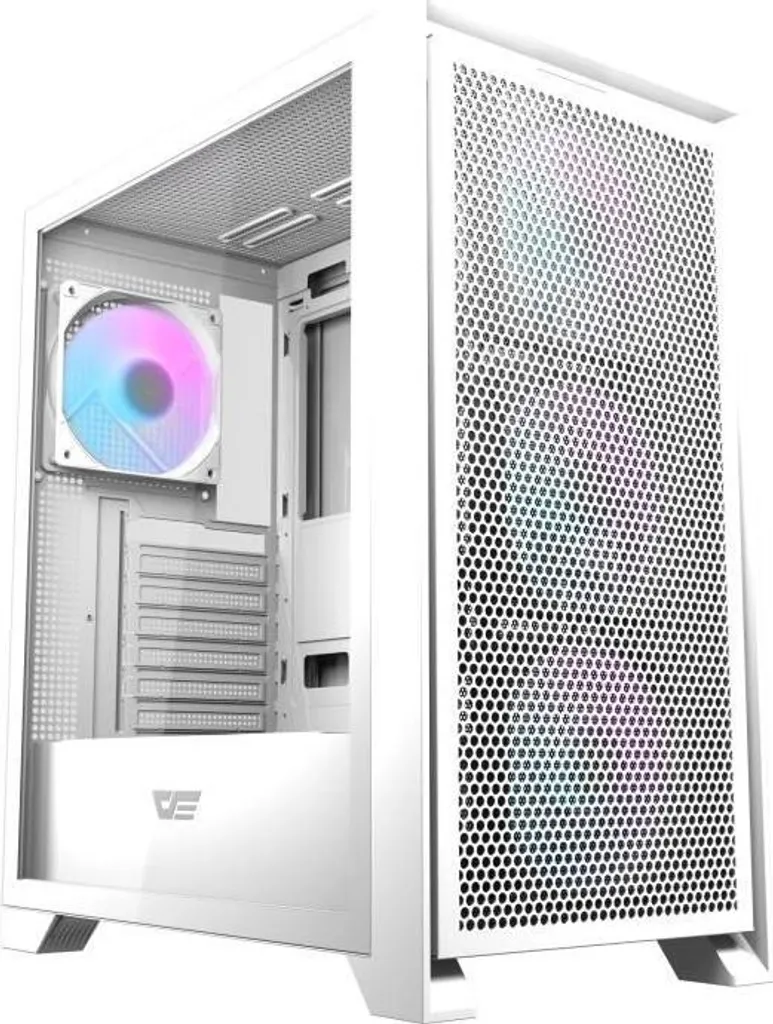 Case PC DARKFLASH DRX70 MESH Bianco: Airflow Massimo e 4 Ventole ARGB