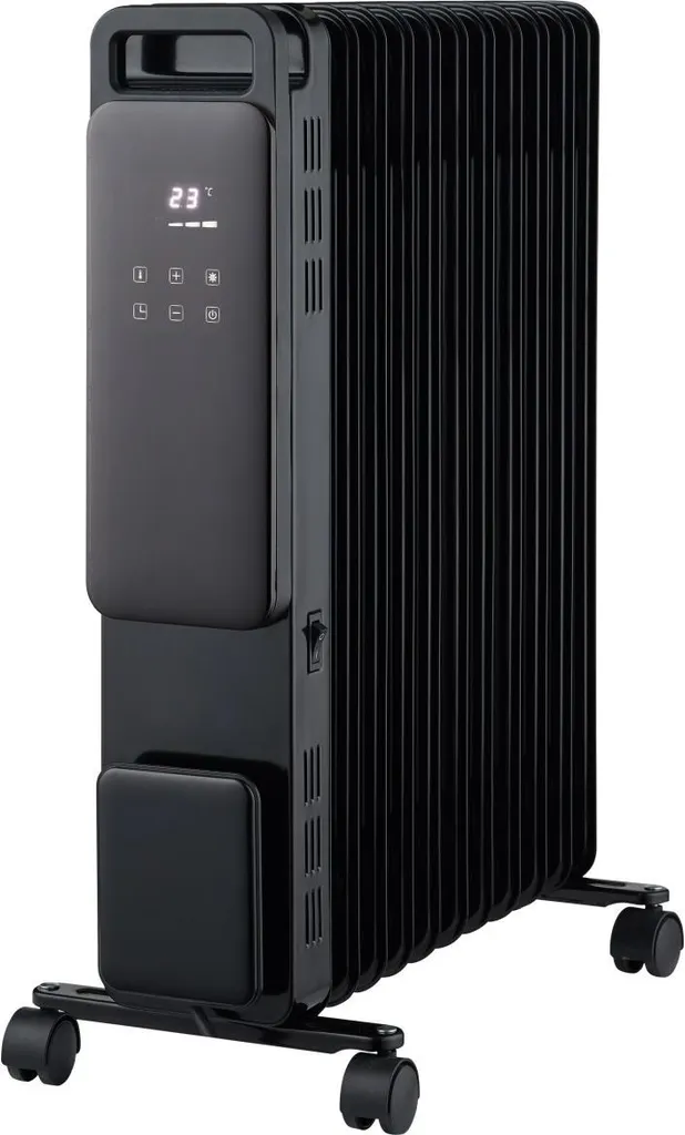 Radiateur bain d'huile 2500W noir pour chauffer chambre ou salon sereinement