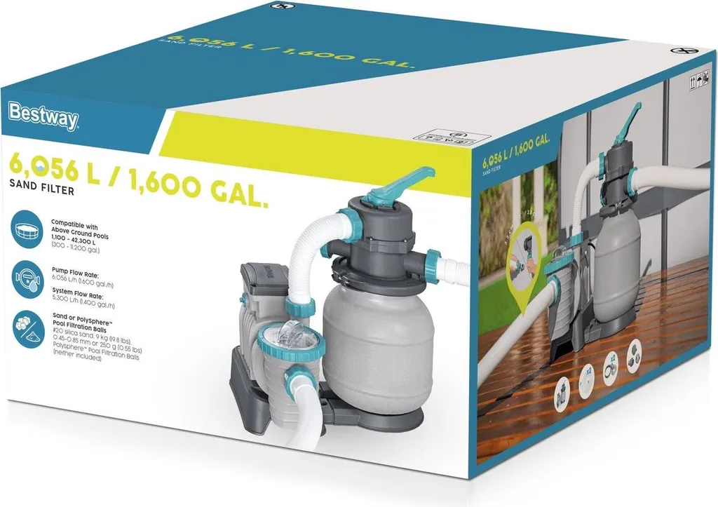 Pompe à sable Bestway 5,7 m3/h avec minuteur et programmateur intégré