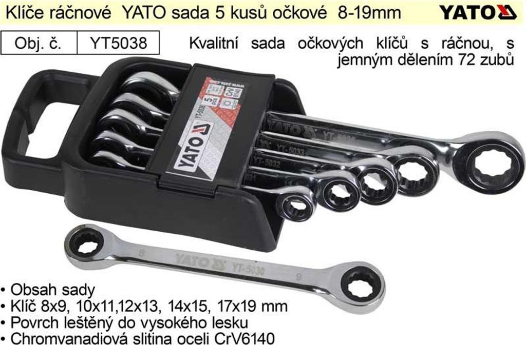 Yato YT-5038, Chrom-Vanadium-Stahl, Silber, Produktbild 
