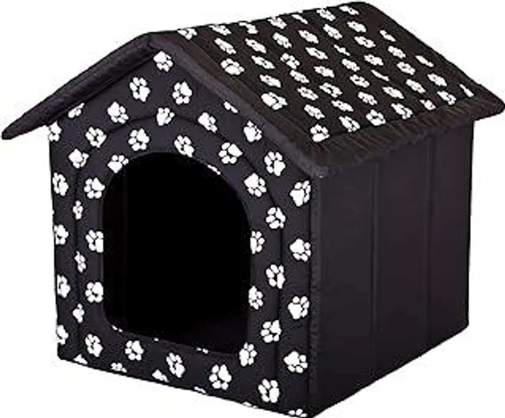 HobbyDog Cuccia Cane Gatto Interno L 52x46x53cm Tetto Removibile Nero
