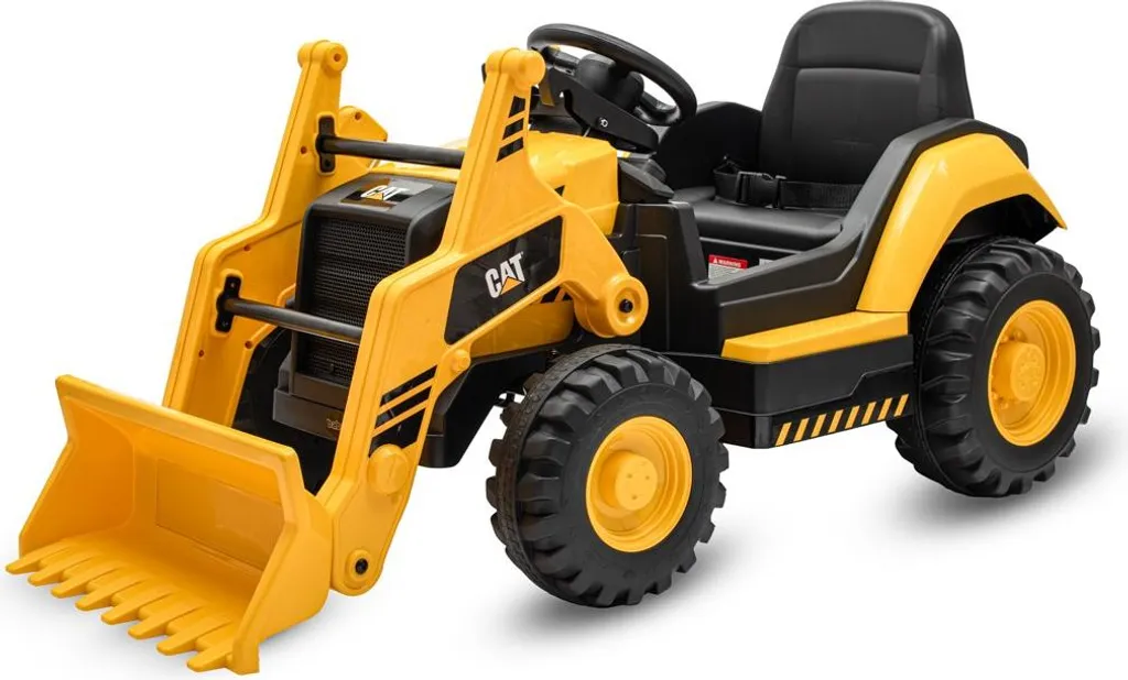Baby Mix CAT tracteur électrique jaune pour enfant avec pelle excavatrice
