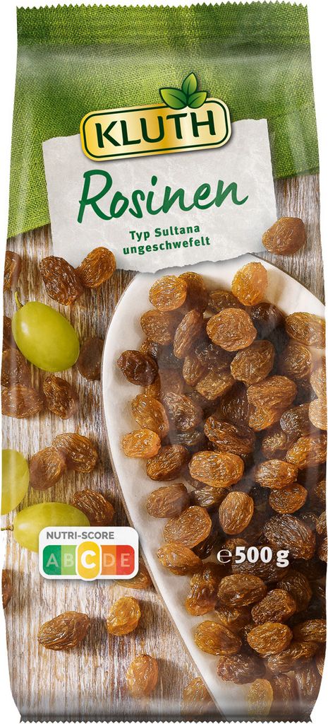 Kluth Rosinen Typ Sultana ungeschwefelt kernlos fruchtig 500g