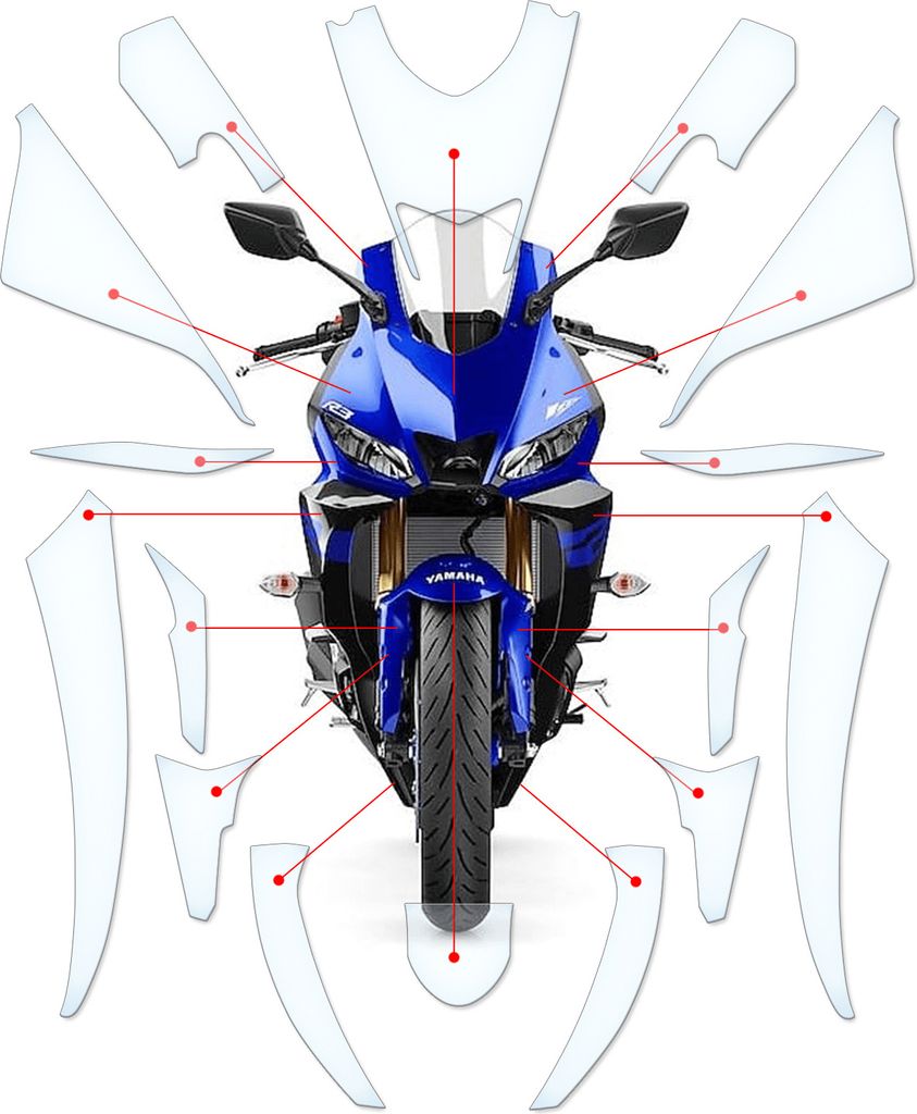 Lackschutzfolie Steinschlagschutz passend für Yamaha YZF R25/R3 2019+
