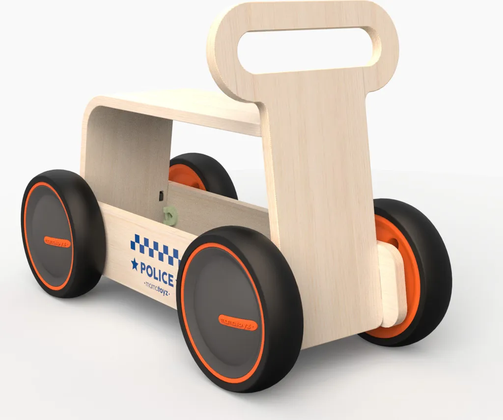 Chariot à glisser Police en bois naturel MamaToyz 47x25x34 cm ergonomique