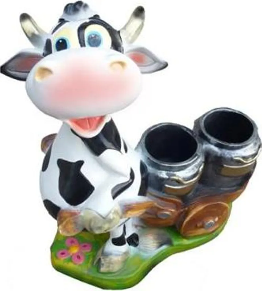 Grande sculpture de vache 54 cm - Déco originale pour salon moderne