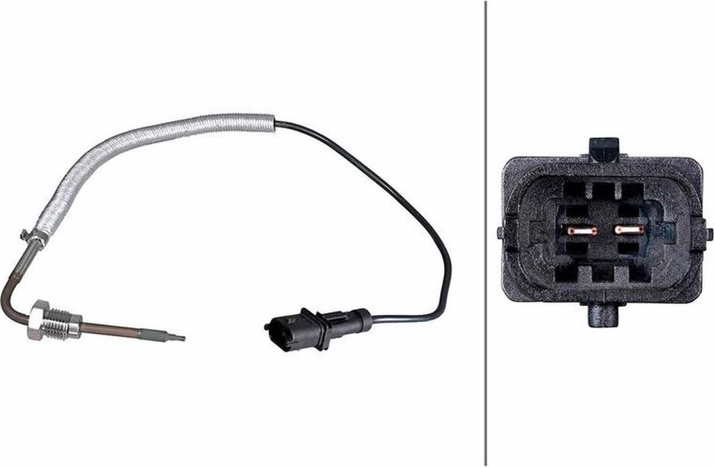 Sensor Abgastemperatur geschraubt 2-polig 515 mm Kabel HELLA für LANCIA YPSILON