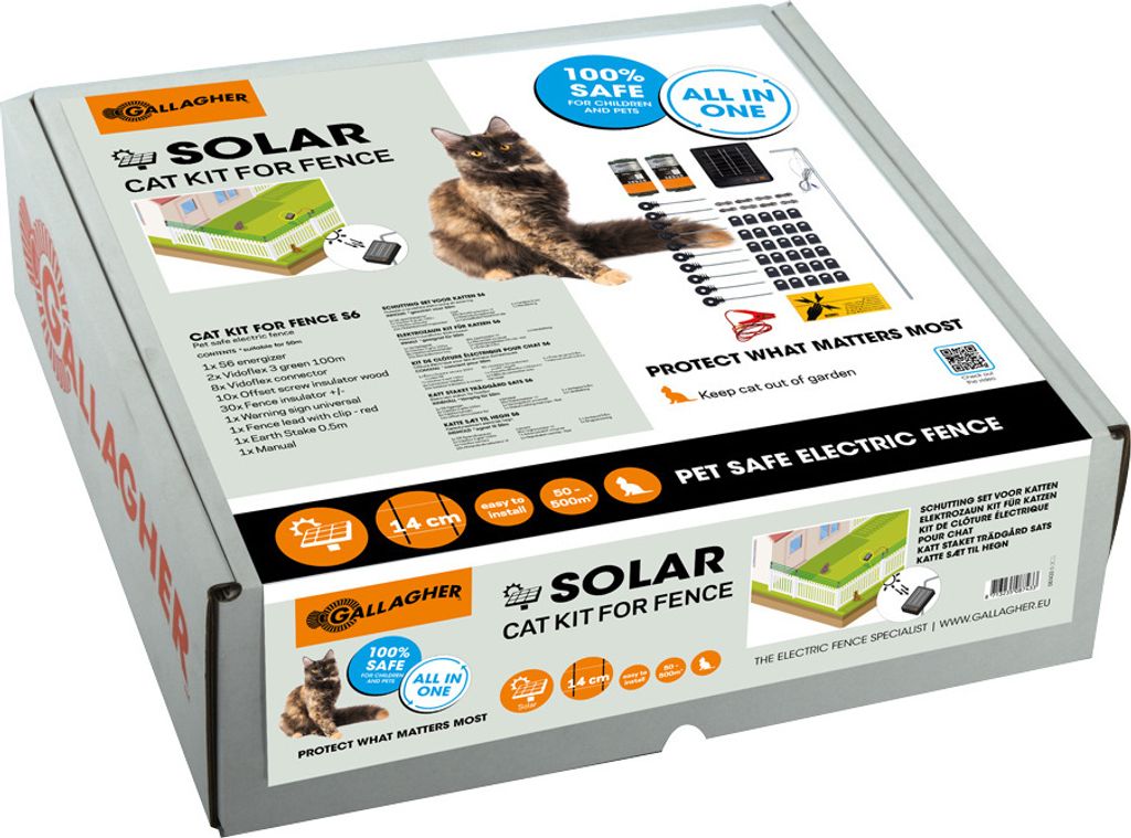 Gallagher Katzenzaun-Komplettset S6 (Solar) - 50 m Produktbild 