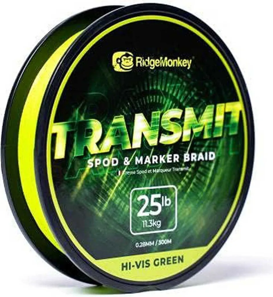 Tresse RidgeMonkey Transmit 25 Lbs Transparente Flottante pour Spodding