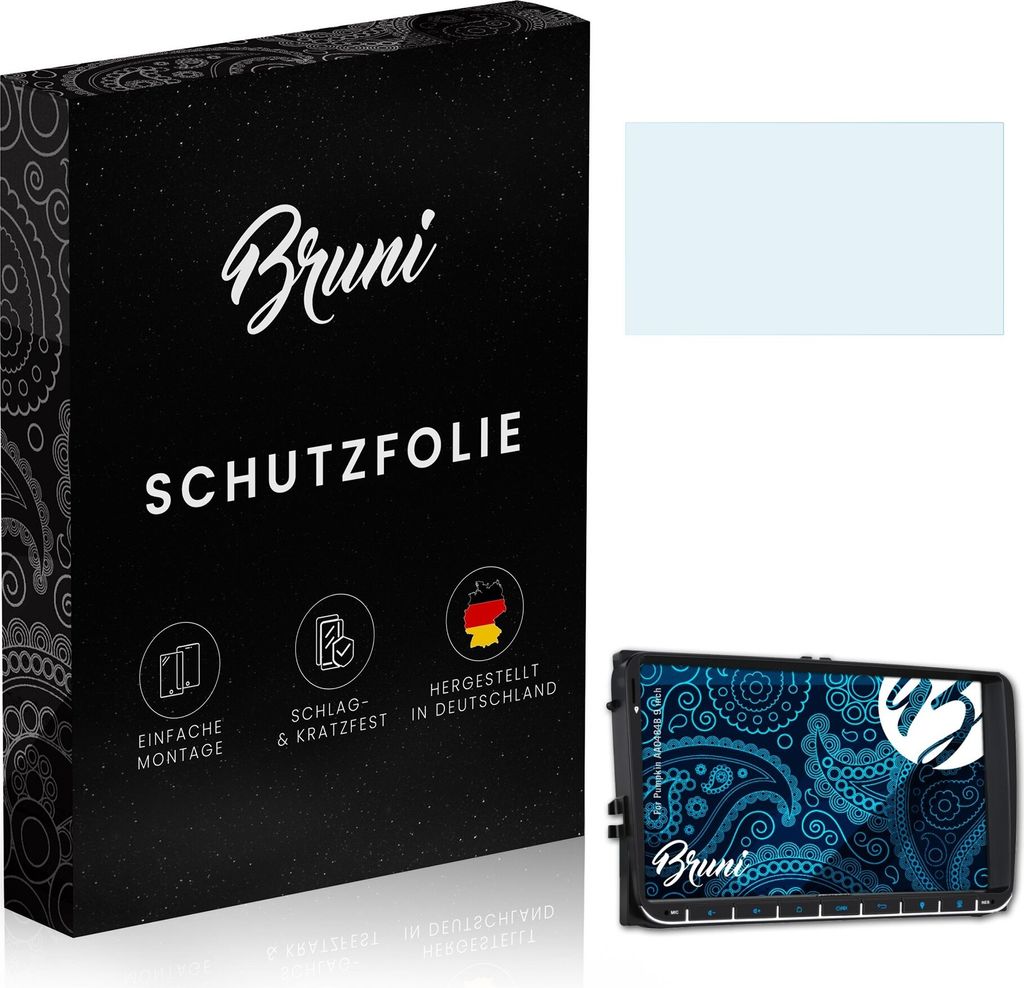 Bruni Basics-Clear 2x Schutzfolie kompatibel mit Pumpkin AA0484B 9 inch Folie