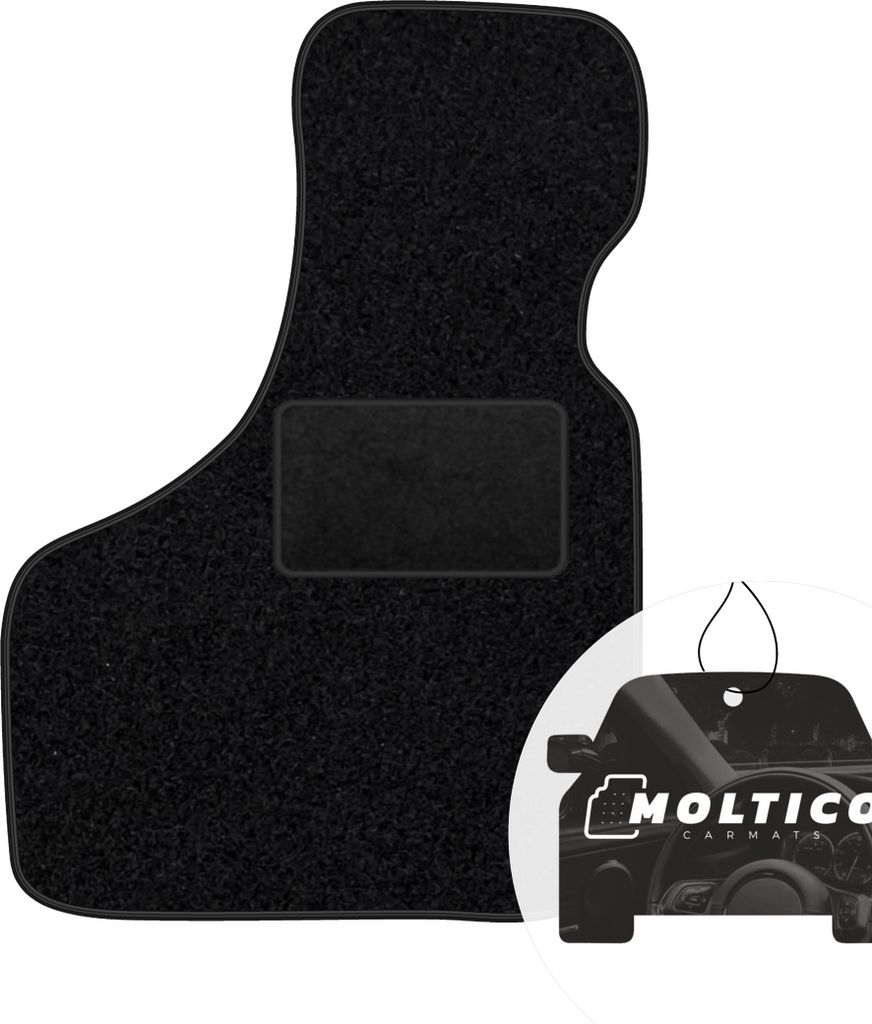 moto-MOLTICO Fahrer Fußmatte Auto Velours Fahrerseite Autoteppiche Schwarz Fahrermatte 1-teilig passend für Fiat 126p 1973-2000