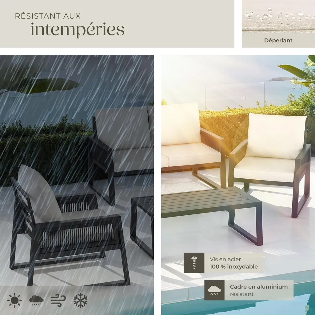 Salon de jardin durable sans entretien Captive en alu anti-corrosion - 7