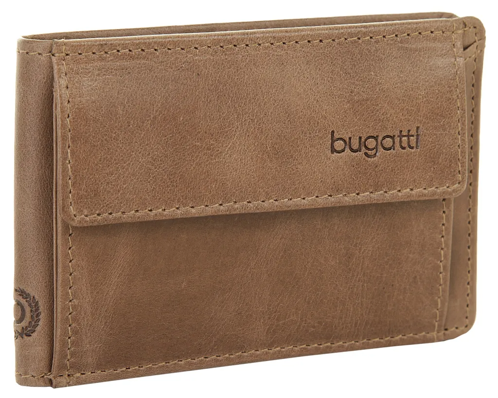Porte-monnaie Volo bugatti en cuir véritable Cognac avec zip robuste - 6