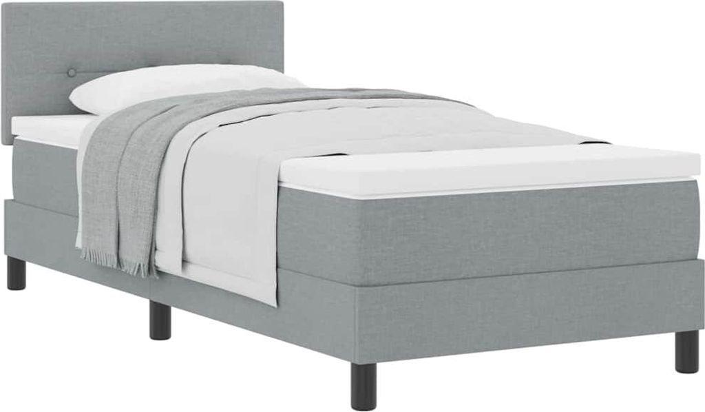 vidaXL Boxspringbed met matras, lichtgrijs, 80 x 200 cm, Productafbeelding 