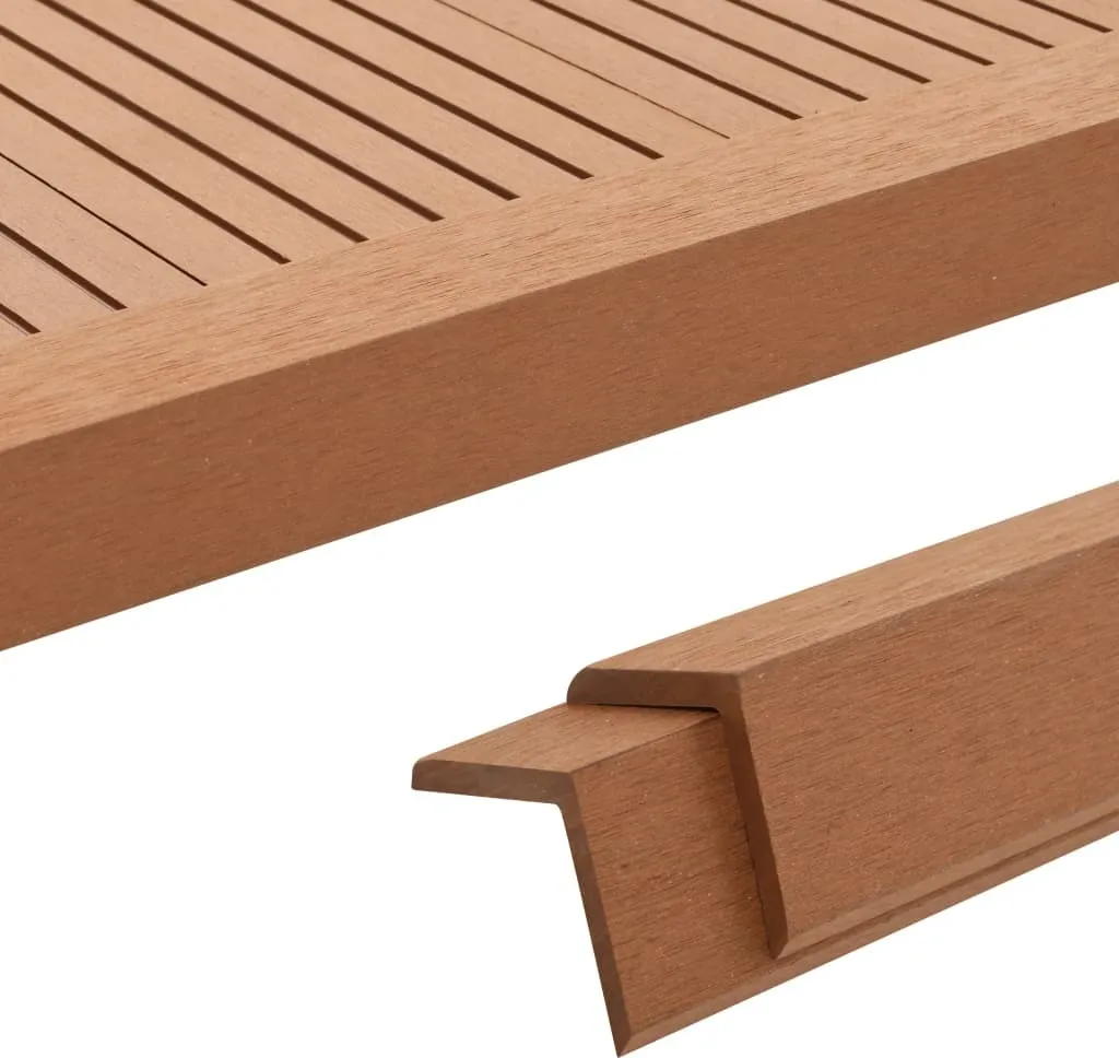 Moulures d'angle WPC The Living Store 170 cm brun clair - Lot de 5 pcs