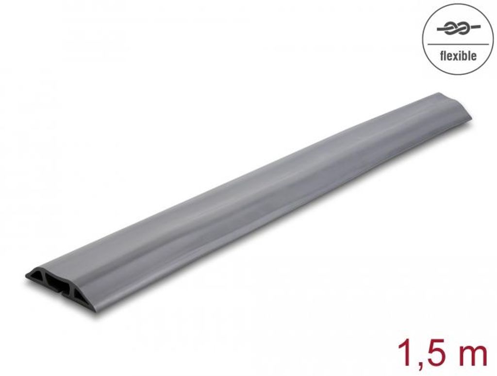 DELOCK PVC Kabelkanal flexibel 70 x 13 mm - Länge 1,5 m grau