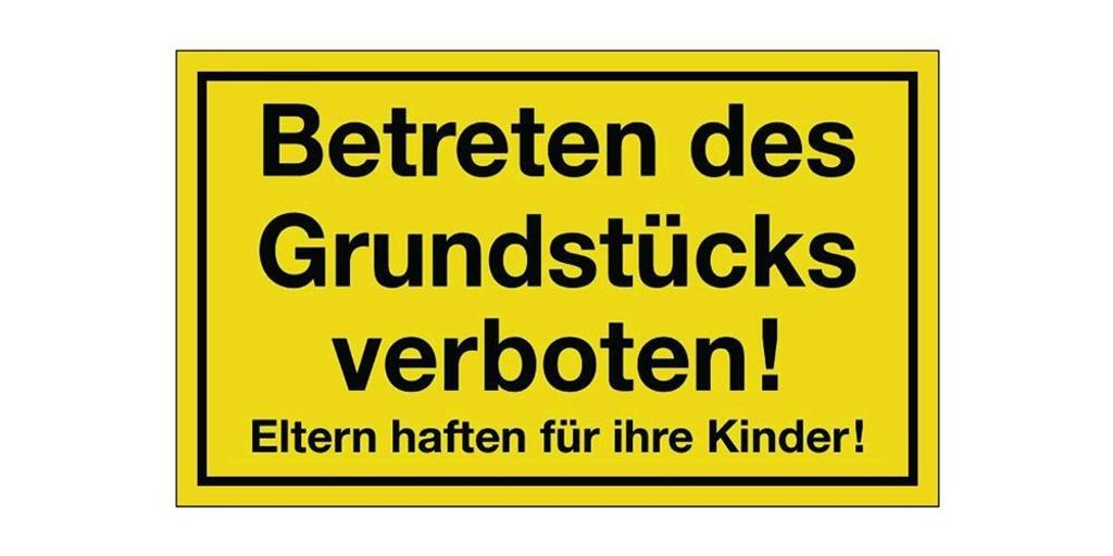 Hinweiszeichen Grundstück betreten verboten L250xB150mm Produktbild 