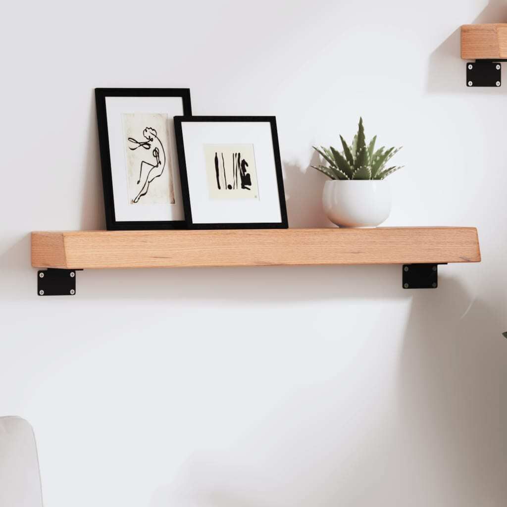 "2026 Promotion" Wandregal, Wandboard für Wohnzimmer, Hellbraun 60x10x6 cm Massivholz Eiche Behandelt - Hängeregal CC22118