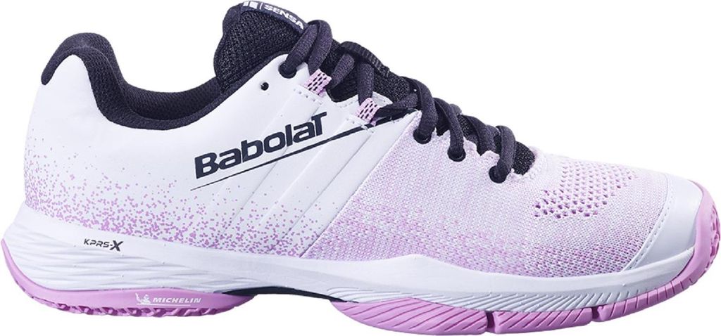 Babolat Sensa Padel-Tennis Padelschuhe Sportschuhe weiß/flieder/schwarz 3A1S25C757-1105, Schuhgröße:38 EU