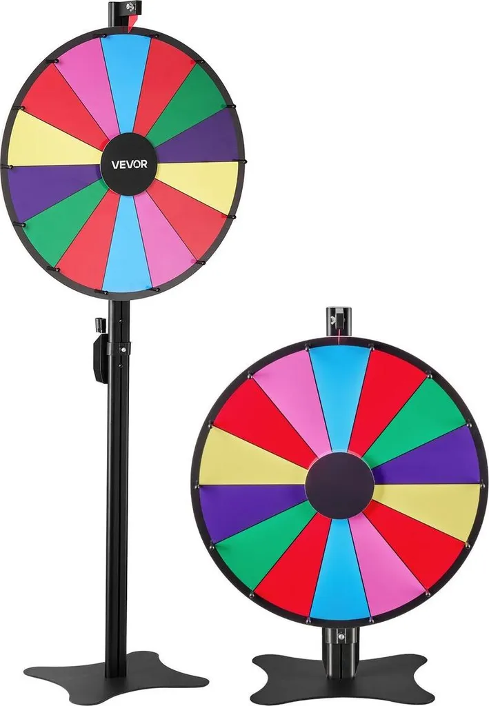 Roue tournante multicolore de 61 cm pour tirage au sort et animations