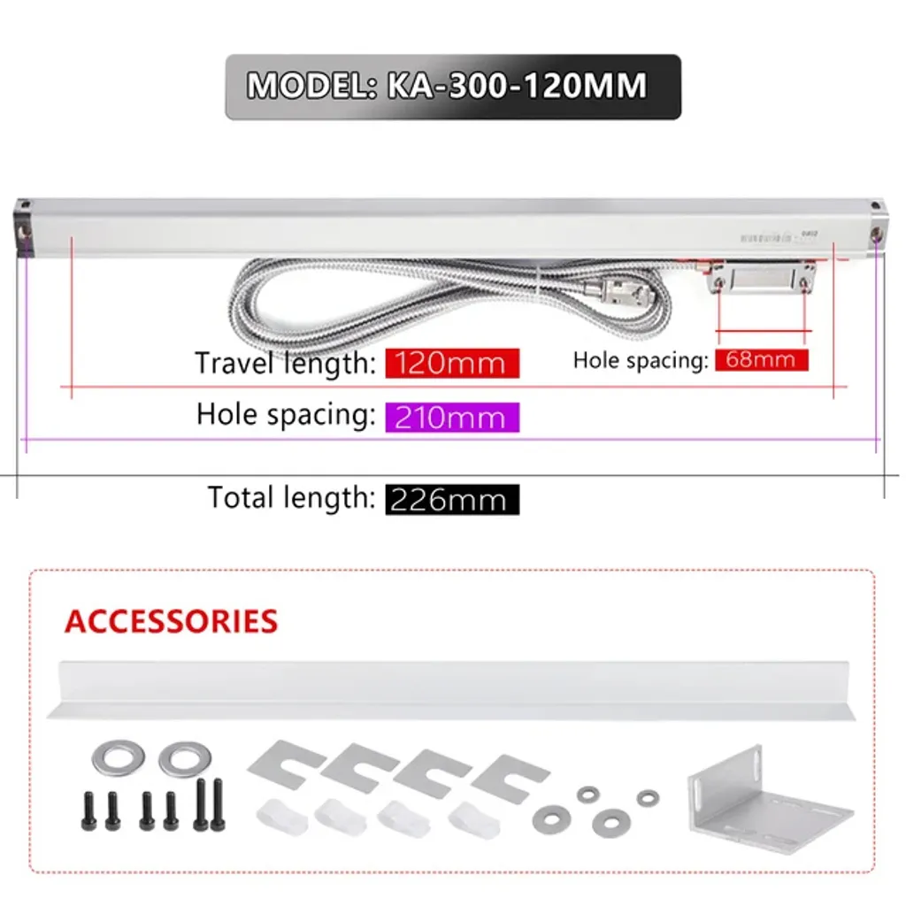 Riga Ottica SINO KA-300 120mm 5um | Encoder per Visualizzatore Quote - 2