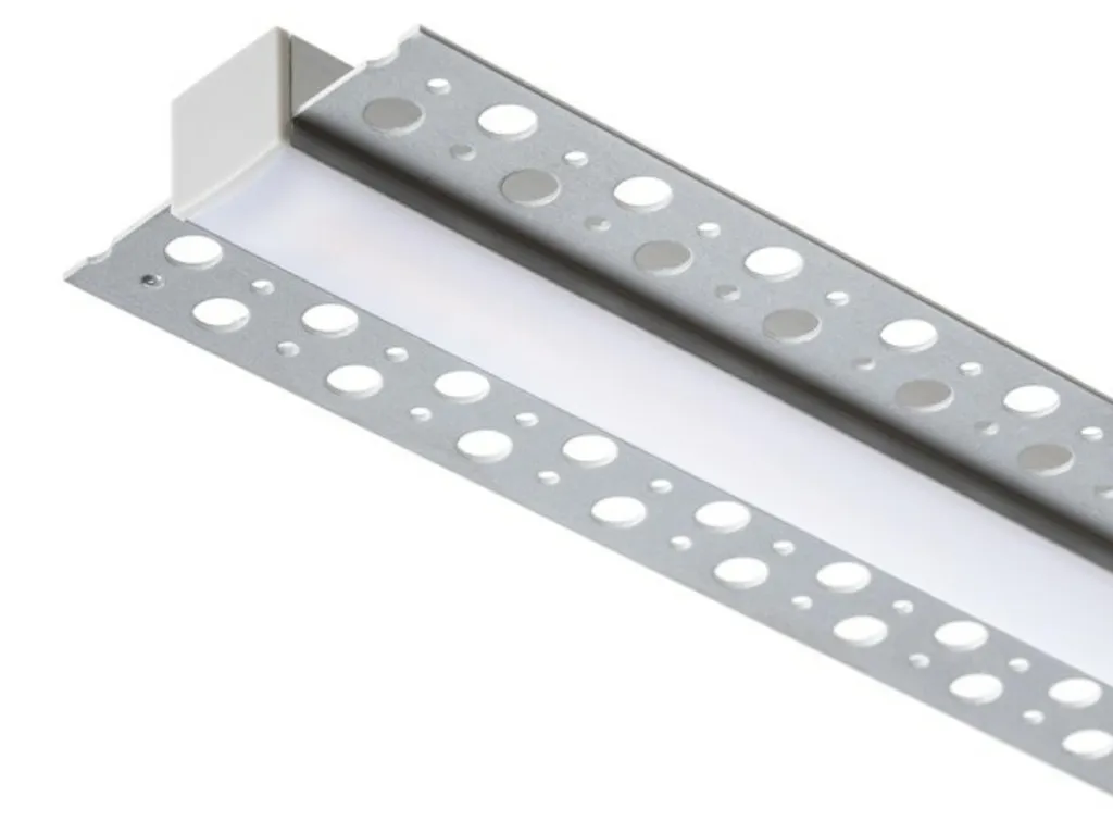 Luminaire LED encastré Profile B aluminium laqué 1m avec diffuseur
