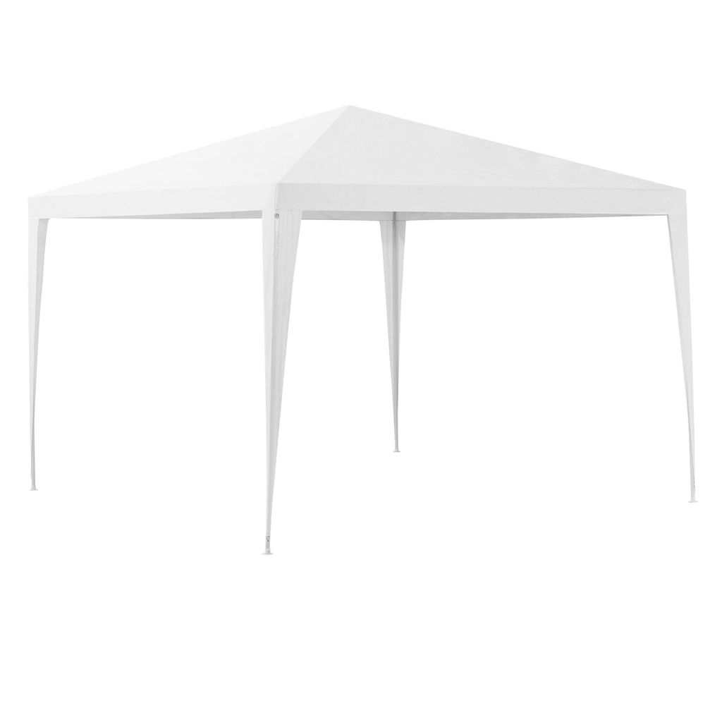 In And OutdoorMatch Pavillon-Partyzelt Brandon - wasserdicht - 3 x 3 x 2,55 m - weiß - Polyethylen und Stahl - UV-beständig und wasserdicht