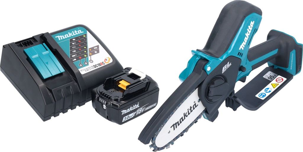 Makita DUC 101 RF01 Akku Astsäge 18 V 10 cm Brushless + 1x Akku 3,0 Ah + Ladegerät