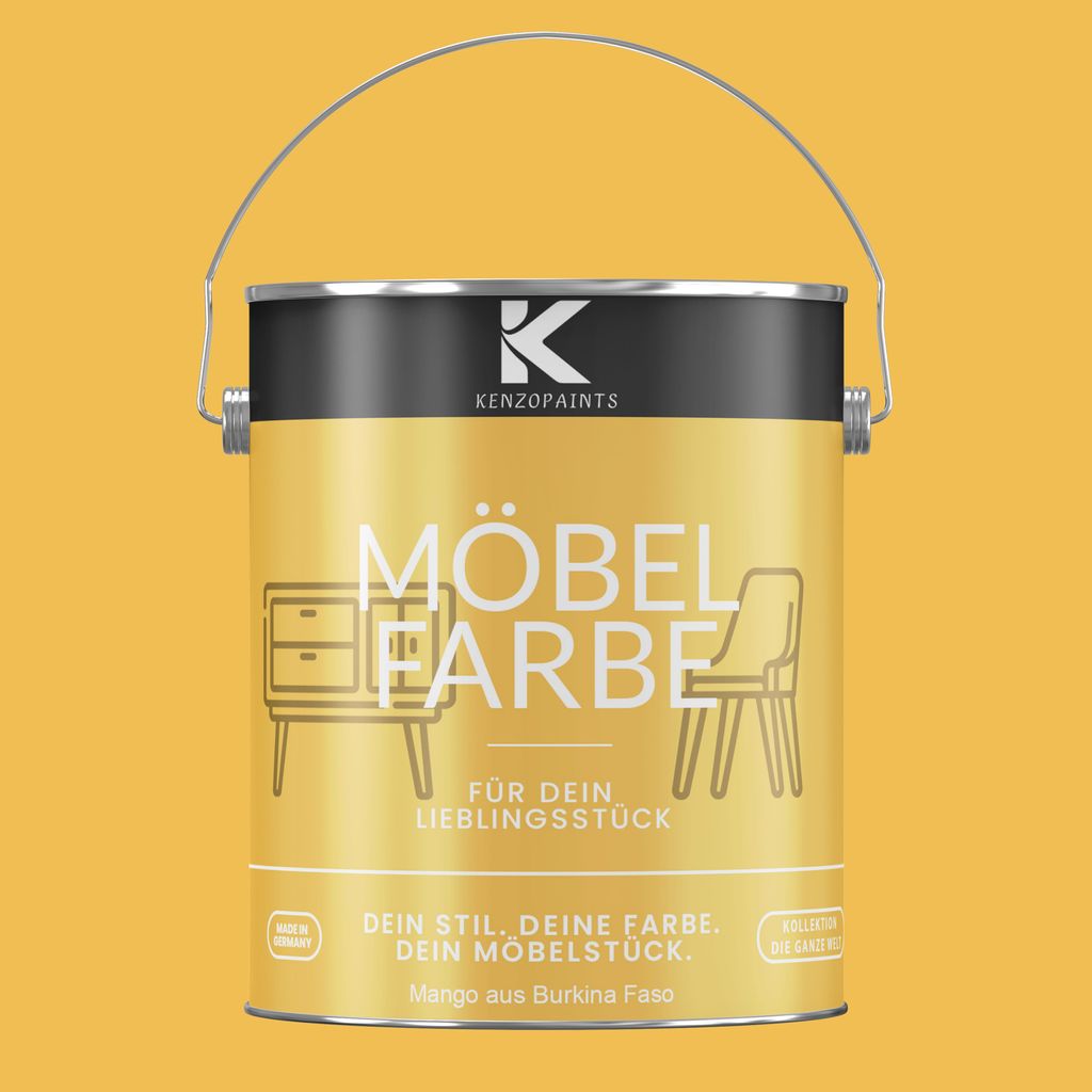 Kenzopaints 2,5Liter Möbelfarbe Möbellack - Mango aus Burkina Faso