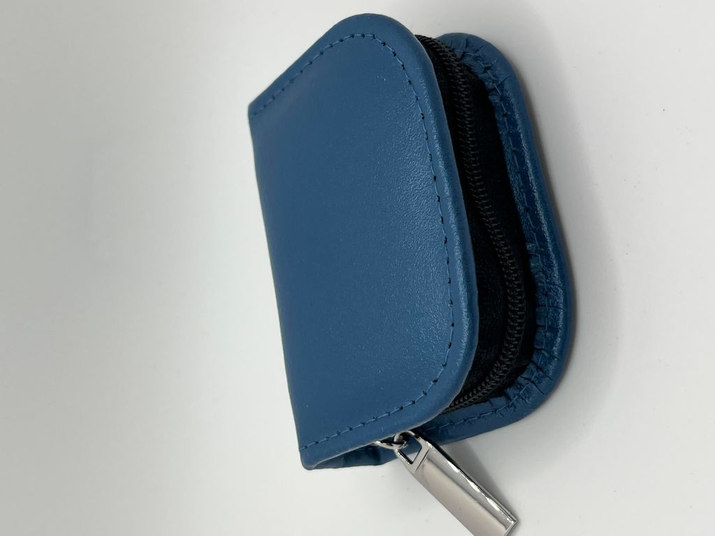 Hausapotheke 10 Globuli Gläser Leder (ohne Gläser) | Mini | OMEO blau