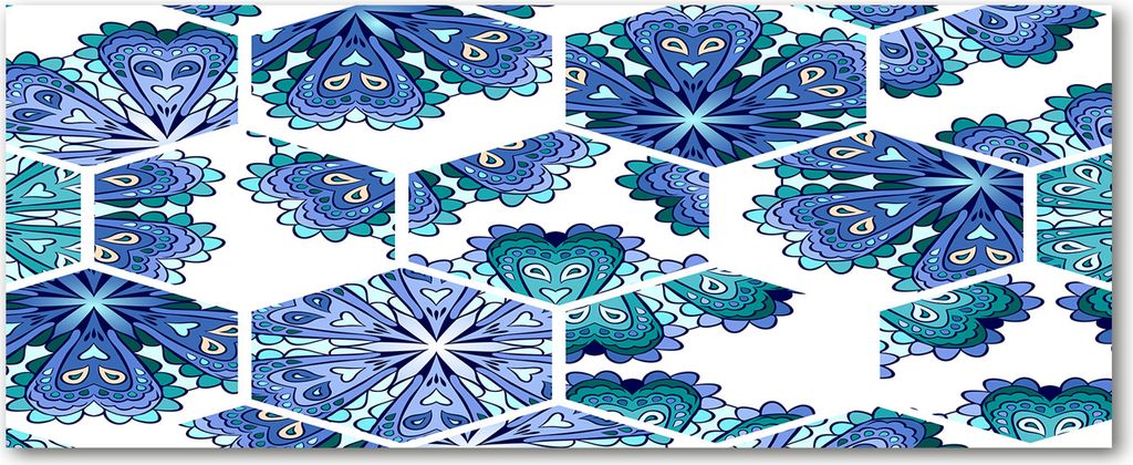 Tulup Küchenrückwand Spritzschutz aus Glas -125x50 -Spritzschutz auf gehärtetes Glas Deko Sonstige Mandala Elemente