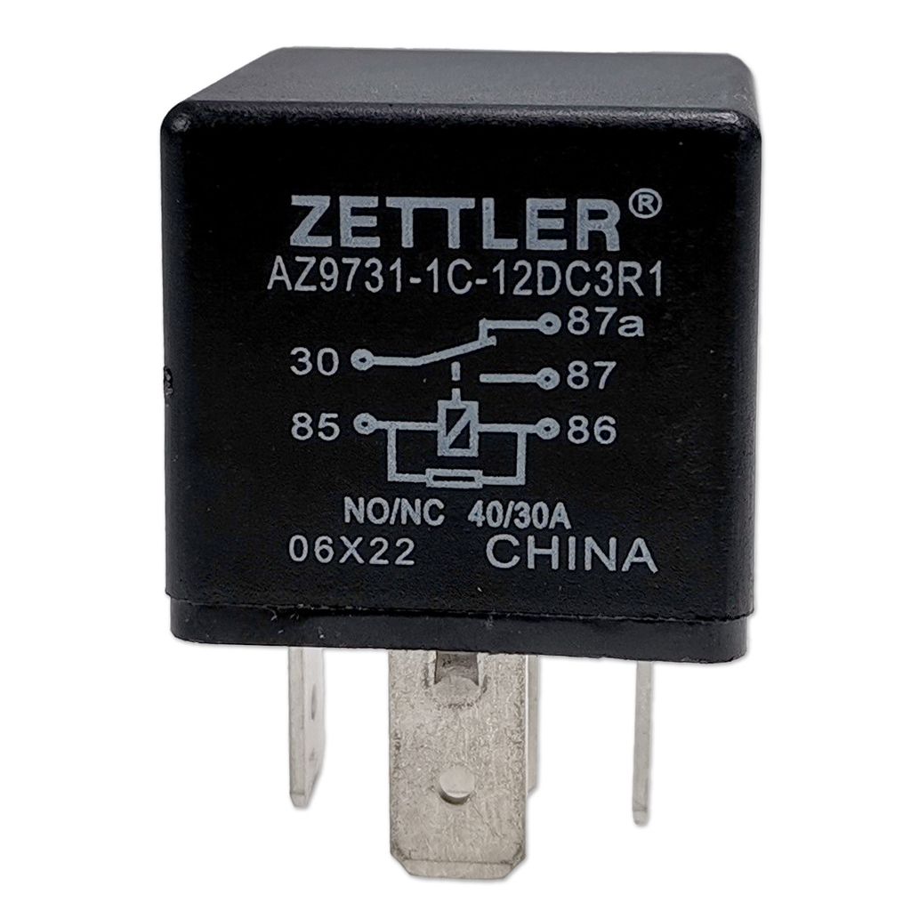 Relais | Mini | 5-polig | Wechsler (CO) | 12V | 40/30A | mit Widerstand