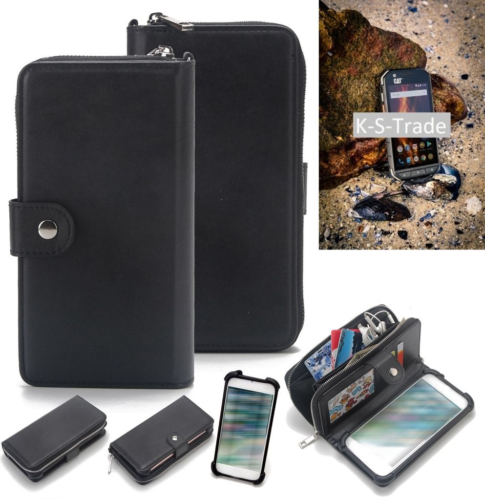 K-S-Trade 2in1 Handyhülle Schutzhülle kompatibel mit Caterpillar Cat S31 & Portemonnee Cover Handy Hülle Case Etui Geldbörse Wallet Bookstyle