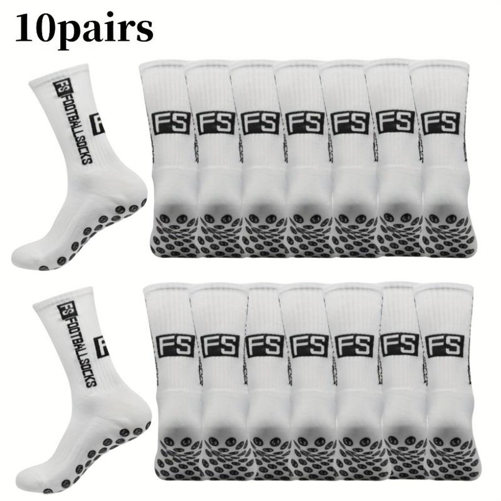10 Paar Fußballsocken mit Anti-Ru，tsch-Noppen, atmungsaktiv Produktbild 