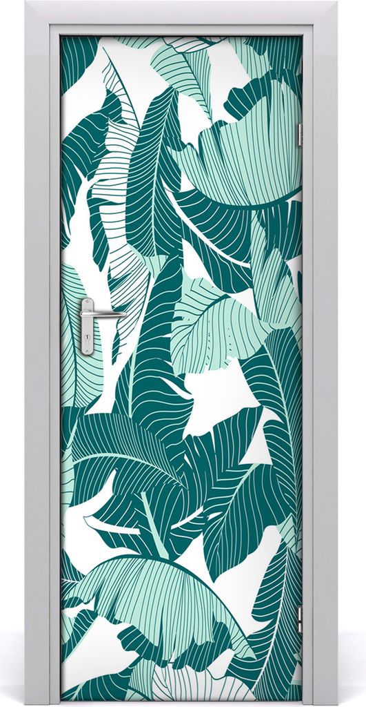 Tulup Türaufkleber 75x205 cm Dekorative Aufkleber Selbstklebend Wasserdichte Tapete Abnehmbar Schlafzimmer Wohnzimmer Wohnkultur - tropische Blätter