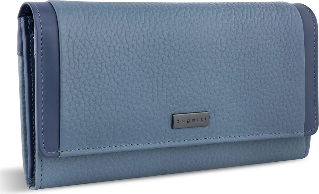Bugatti Ladies Long Wallet Denim Bleu Clair Rabat - Pour Les Cartes