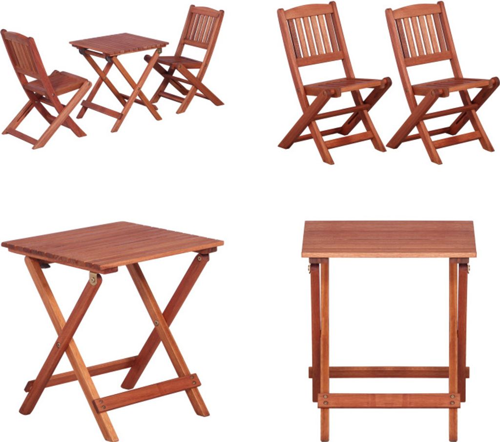 vidaXL 3 tlg. Bistro Set für Kinder Massivholz Eukalyptus - Bistro-Set - Bistro-Sets - Bistro-Set Aus Holz - Bistromöbel